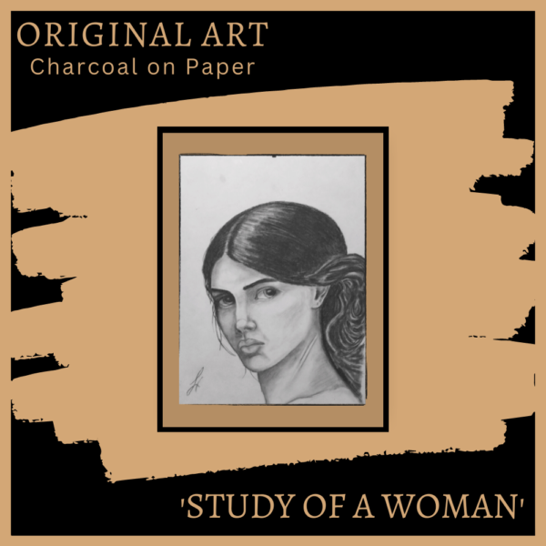 Study of a Woman - Original Charcoal Art by Laurence Fleming of Fleming Art Studio